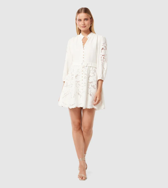 forever new RHI Lace High Neck Mini Dress